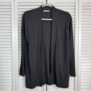 Marine Layer Cashmere Blend Open Knit Cardigan Pointelle Stitch Detail Grey XS